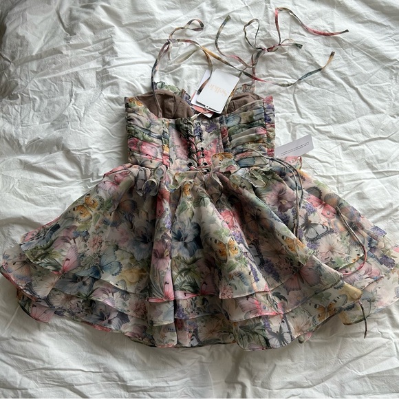 Selkie The Shakespeare Puff Mini Dress in Butterfly Botanics - Picture 7 of 12